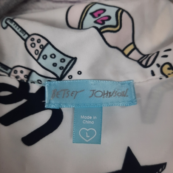 Betsey Johnson Button Down Satin Sleepwear Pajama - Picture 7 of 10